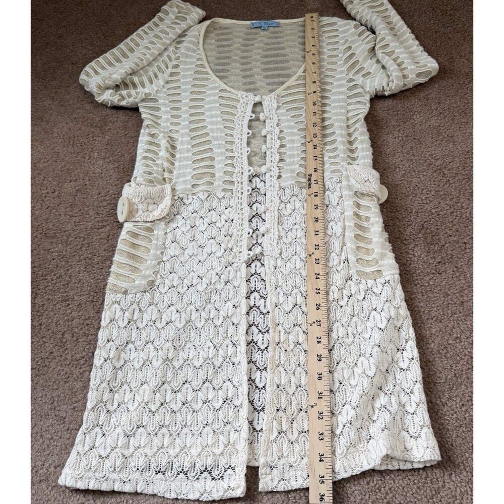 Shimmery Ivory Crochet Duster | Romantic Boho Chic by T. Bleu Festival - Picture 6 of 10
